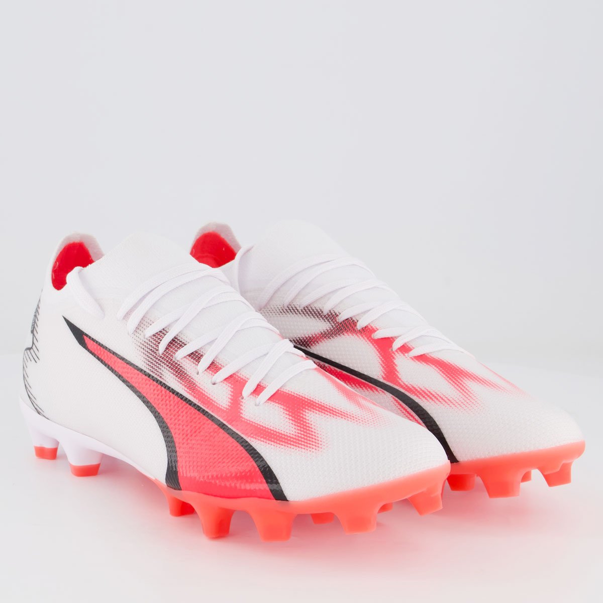 Chuteira Puma Ultra Match FG/AG BDP Campo Branca e Rosa Branco 2