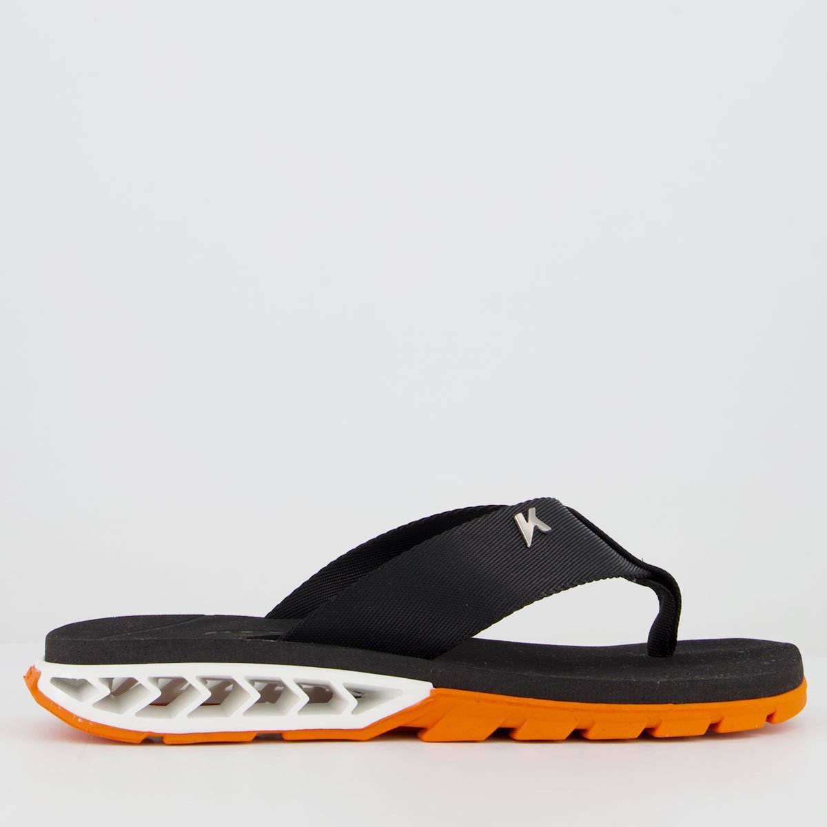 Chinelo Kenner Rakka Preto e Laranja Preto 2