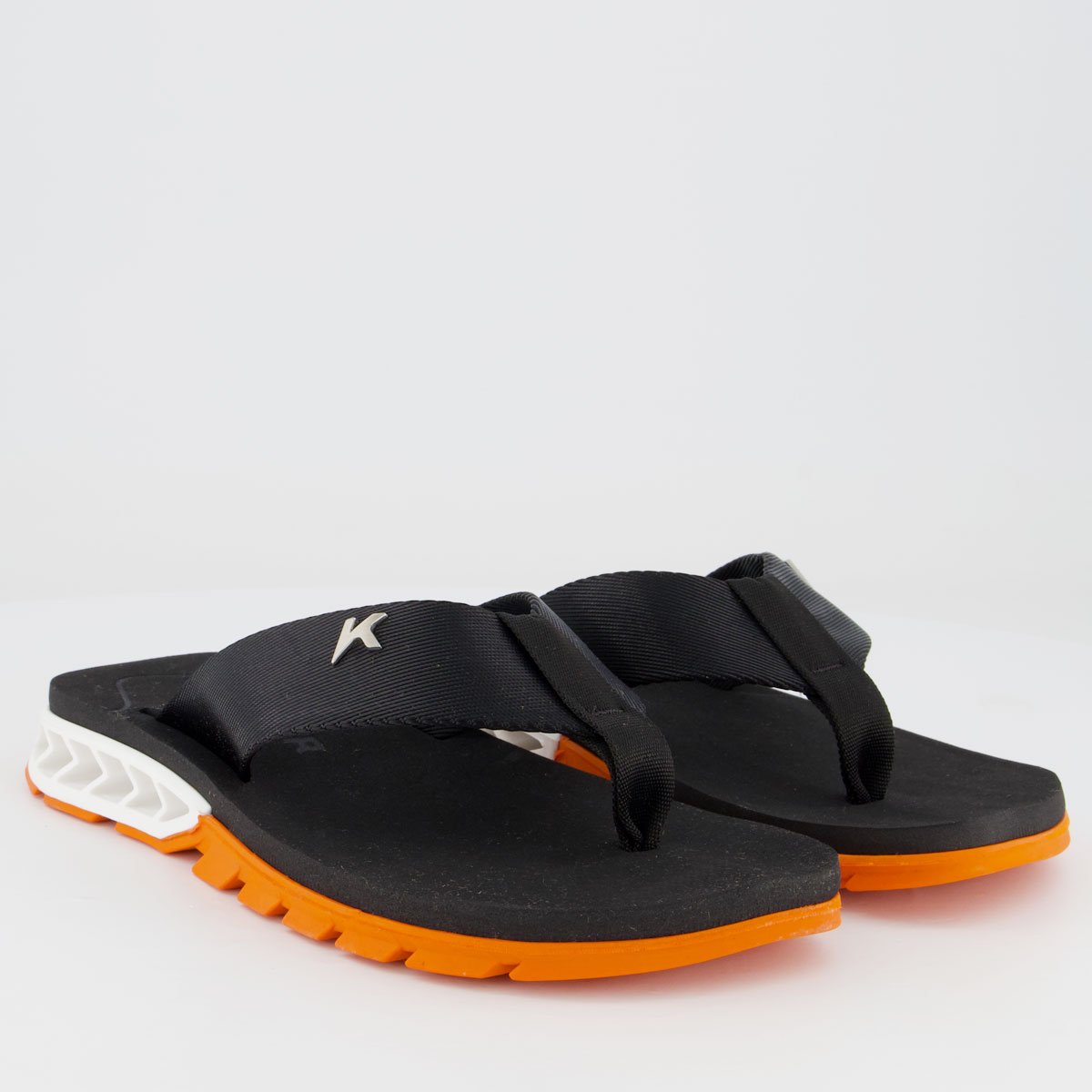 Chinelo Kenner Rakka Preto e Laranja Preto 3