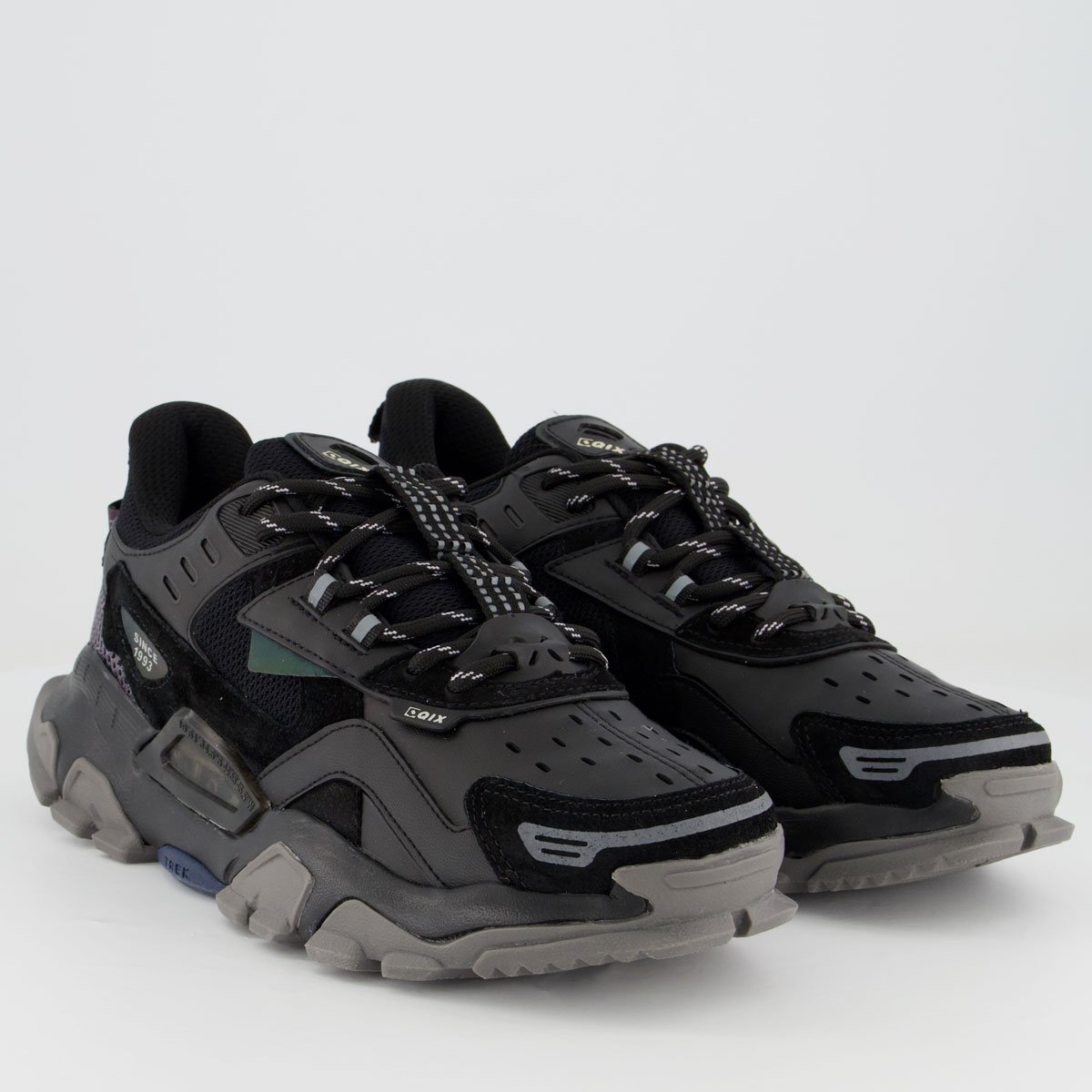 Tênis Qix Trek Reflexivo Esportivo Preto Preto