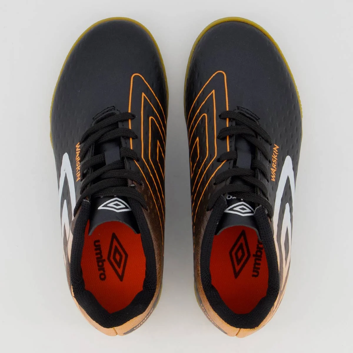 Chuteira Umbro Warskin Futsal Juvenil Preta Preto 4