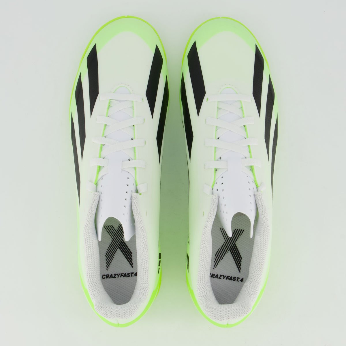 Chuteira Adidas X Crazyfast 23.4 IN Futsal Verde Limão e Branca Branco 4
