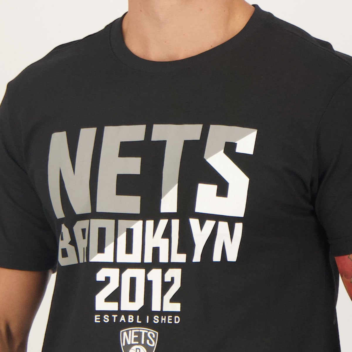 Camiseta NBA Spotlight Brooklyn Nets Preta Branco 4
