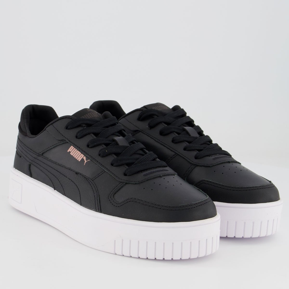Tênis Puma Carina Logo Power Feminino Preto Preto 2