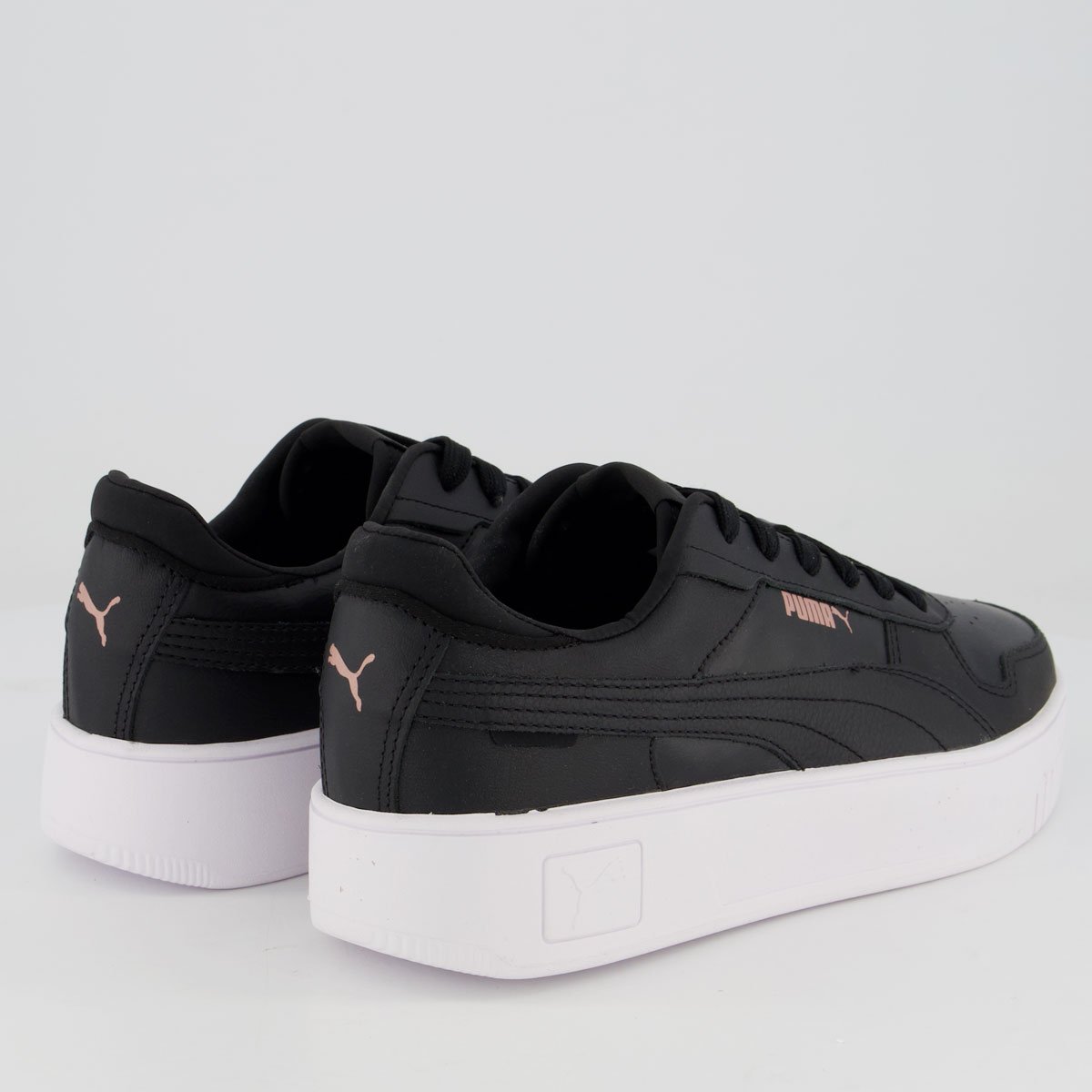 Tênis Puma Carina Logo Power Feminino Preto Preto 3