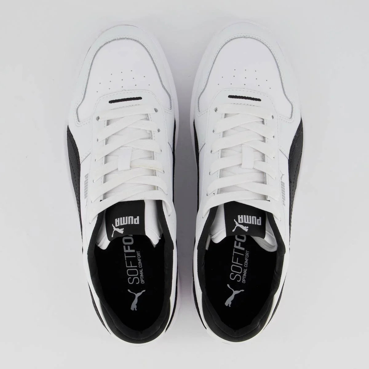 Tênis Puma Carina Logo Power Feminino Branco e Preto Branco 4