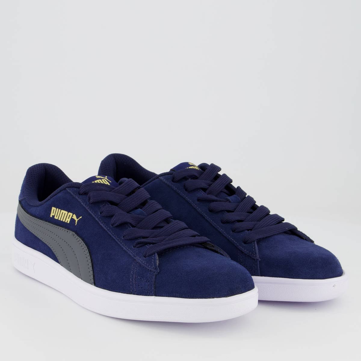 Tênis Puma Smash V2 Marinho e Dourado Azul 2