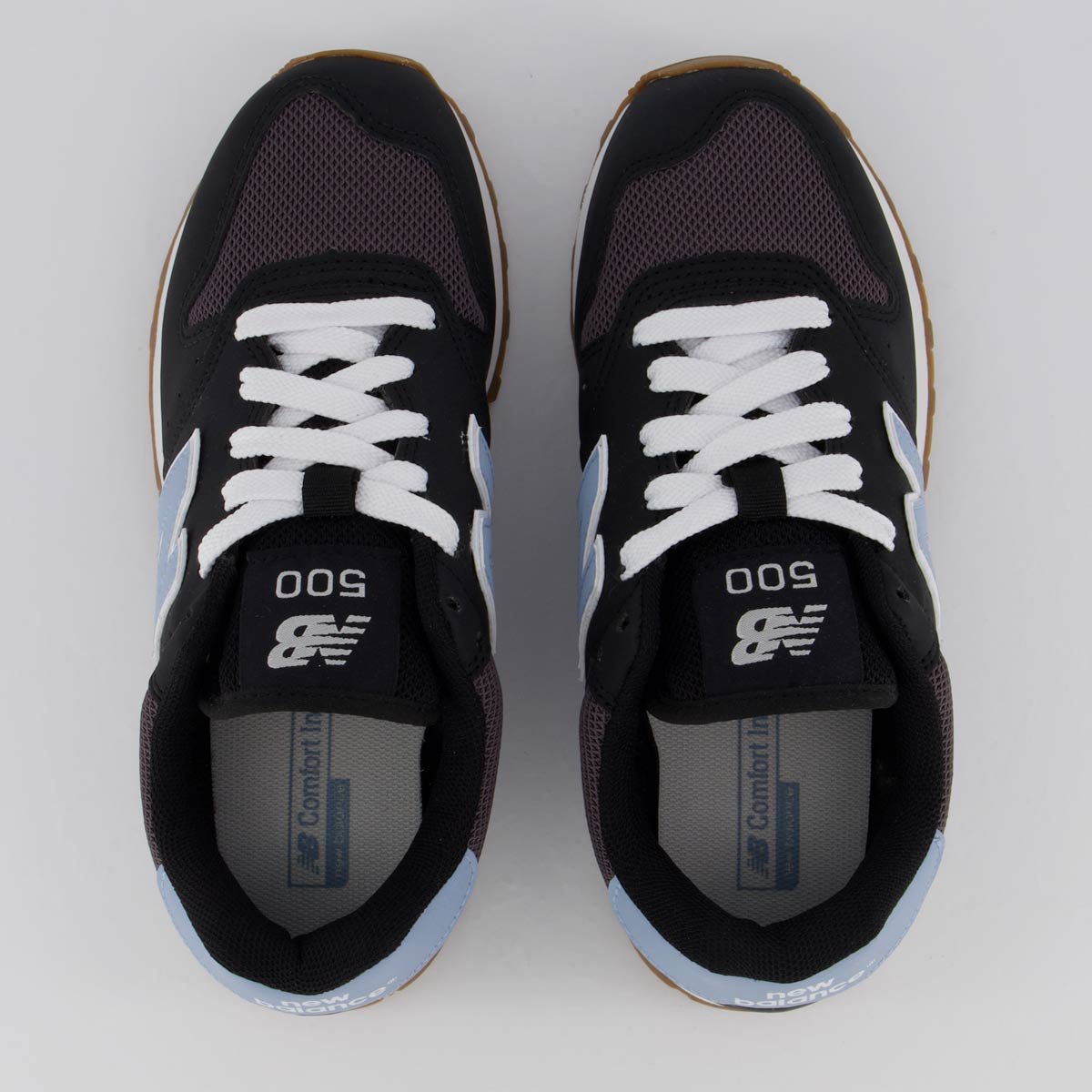 Tênis New Balance 500V2 Feminino Preto e Azul Preto 4