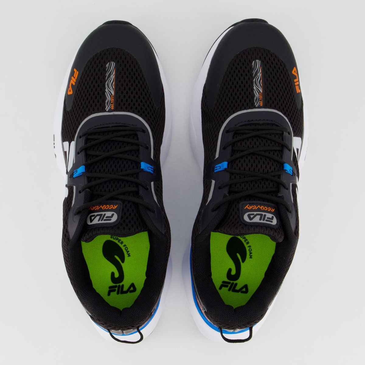 Tênis Fila Recovery Preto e Azul Preto/Azul 4