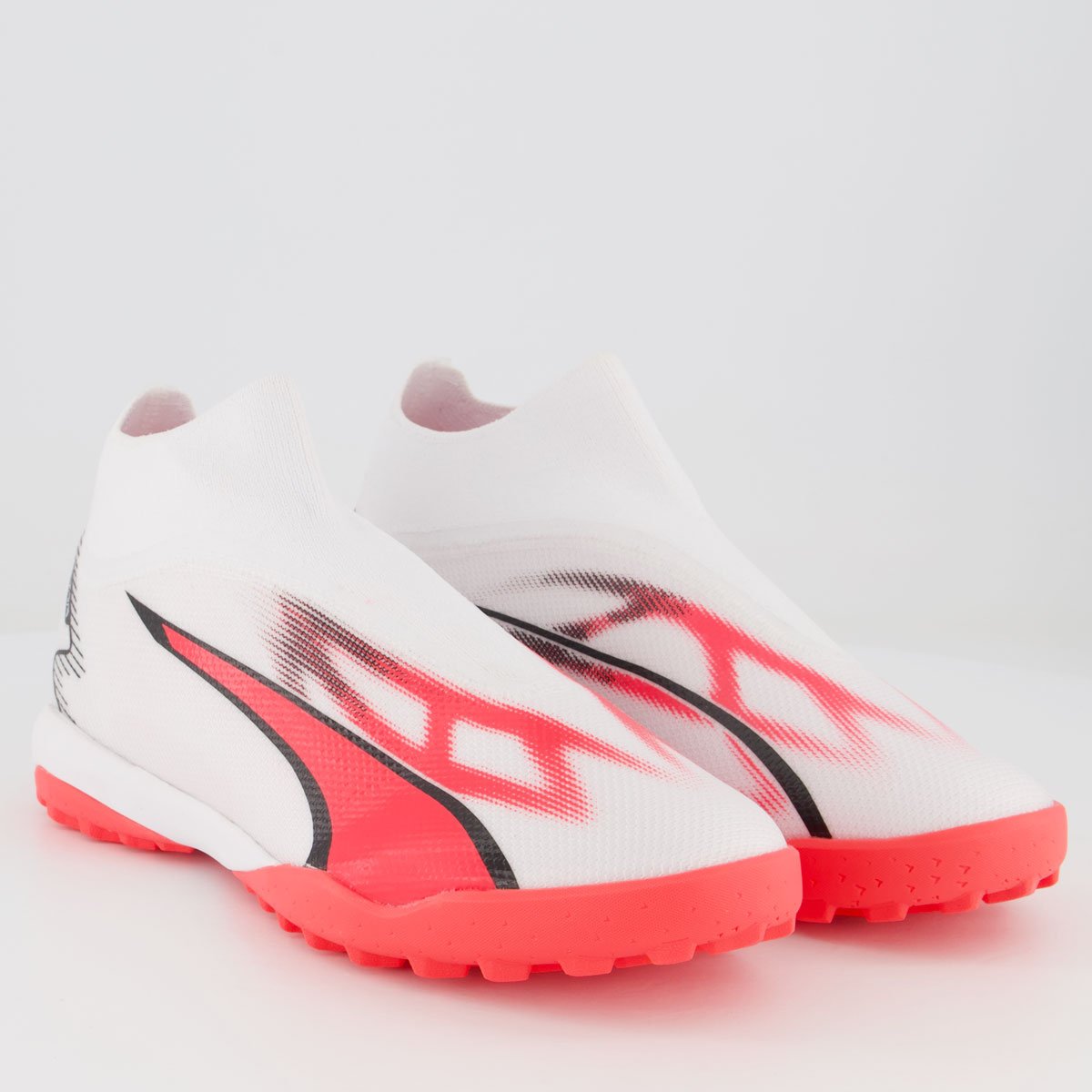 Chuteira Puma Ultra Match+ LL TT BDP Society Branca e Rosa Branco/Rosa 2