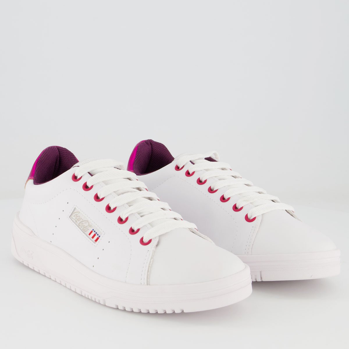 Tênis Coca Cola March Maverick Feminino Branco e Pink Branco/Rosa 2