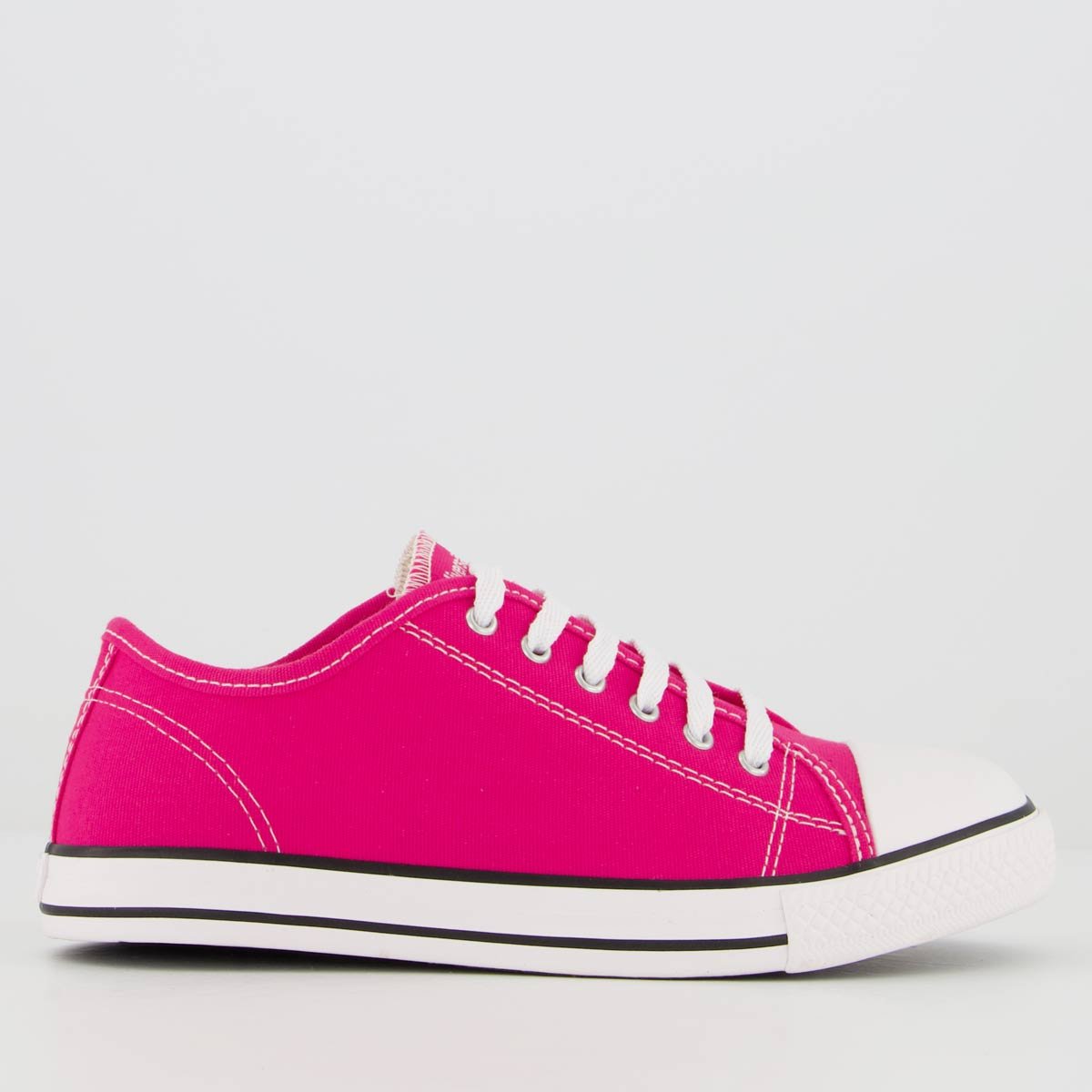 Tênis Diversão Canvas Low Color Infantil Pink e Preto