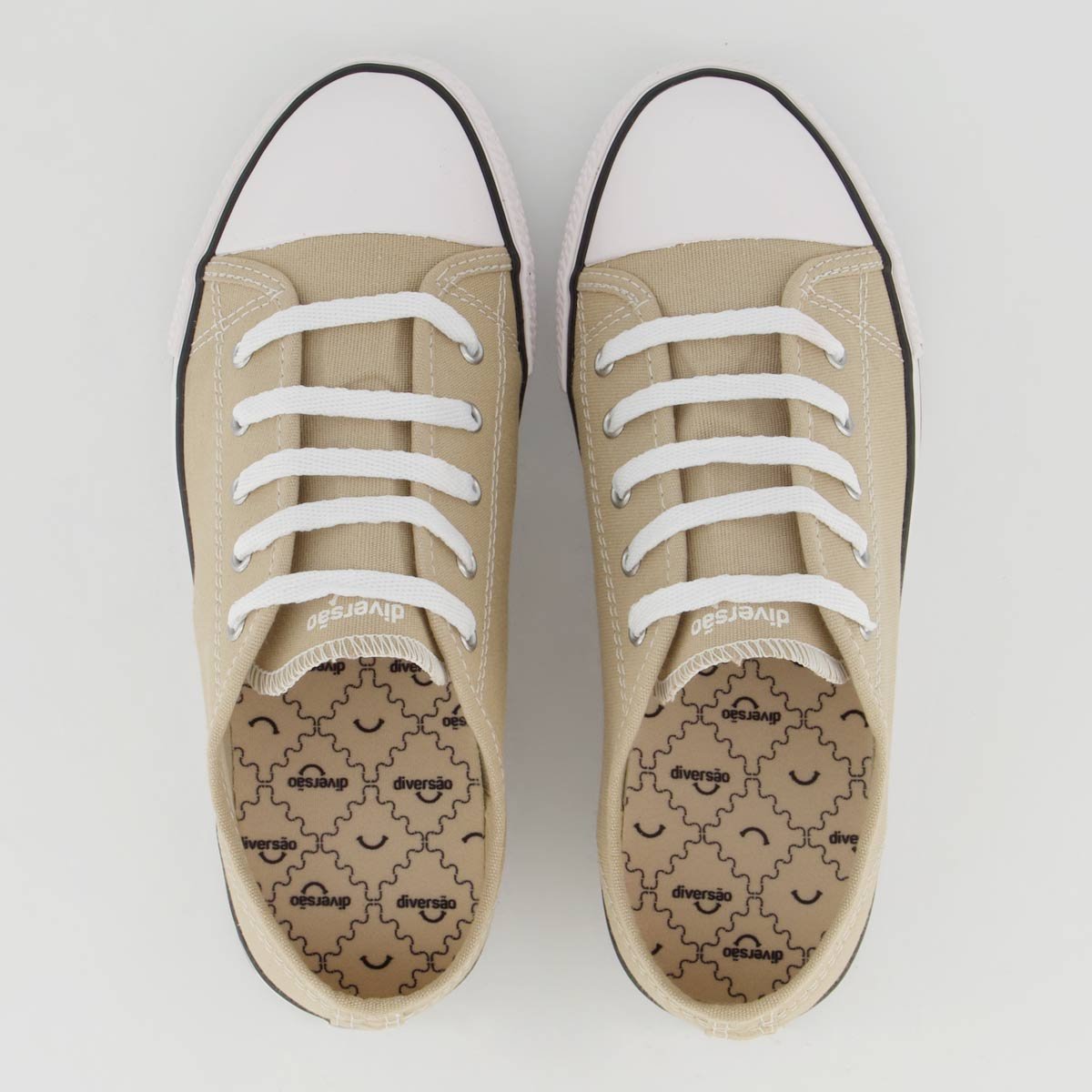 Tênis Diversão Canvas Low Color Infantil Bege Bege 4
