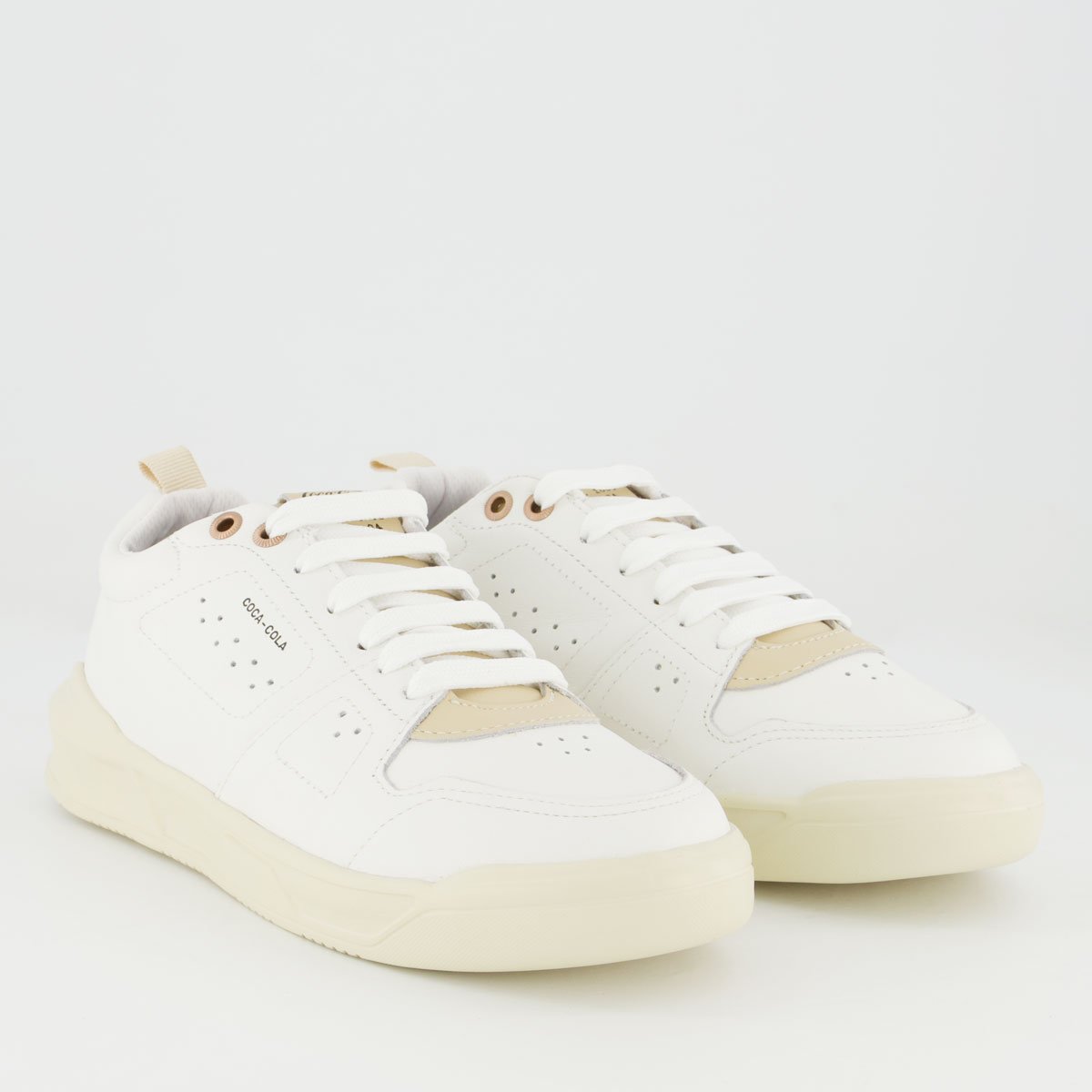 Tênis Coca Cola Soho Leather Feminino Branco e Bege Branco 2
