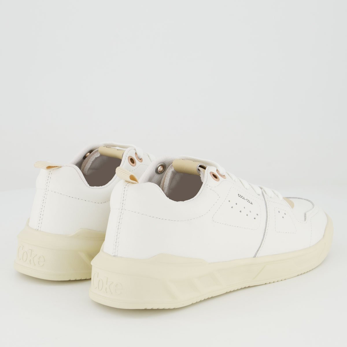 Tênis Coca Cola Soho Leather Feminino Branco e Bege Branco 3