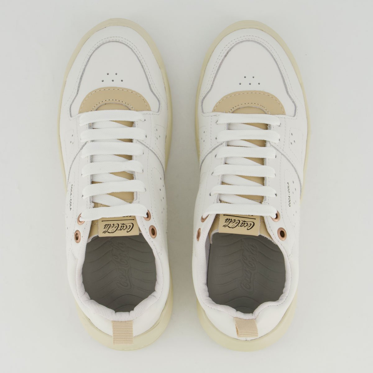Tênis Coca Cola Soho Leather Feminino Branco e Bege Branco 4