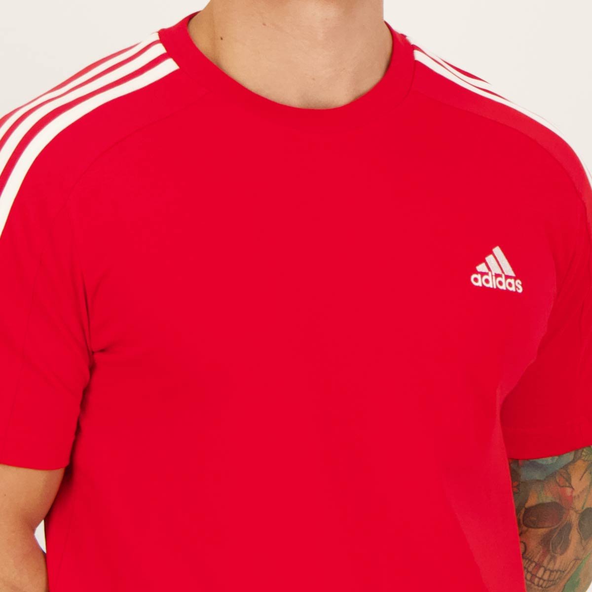 Camiseta Adidas 3 Stripes Vermelha Vermelho 4