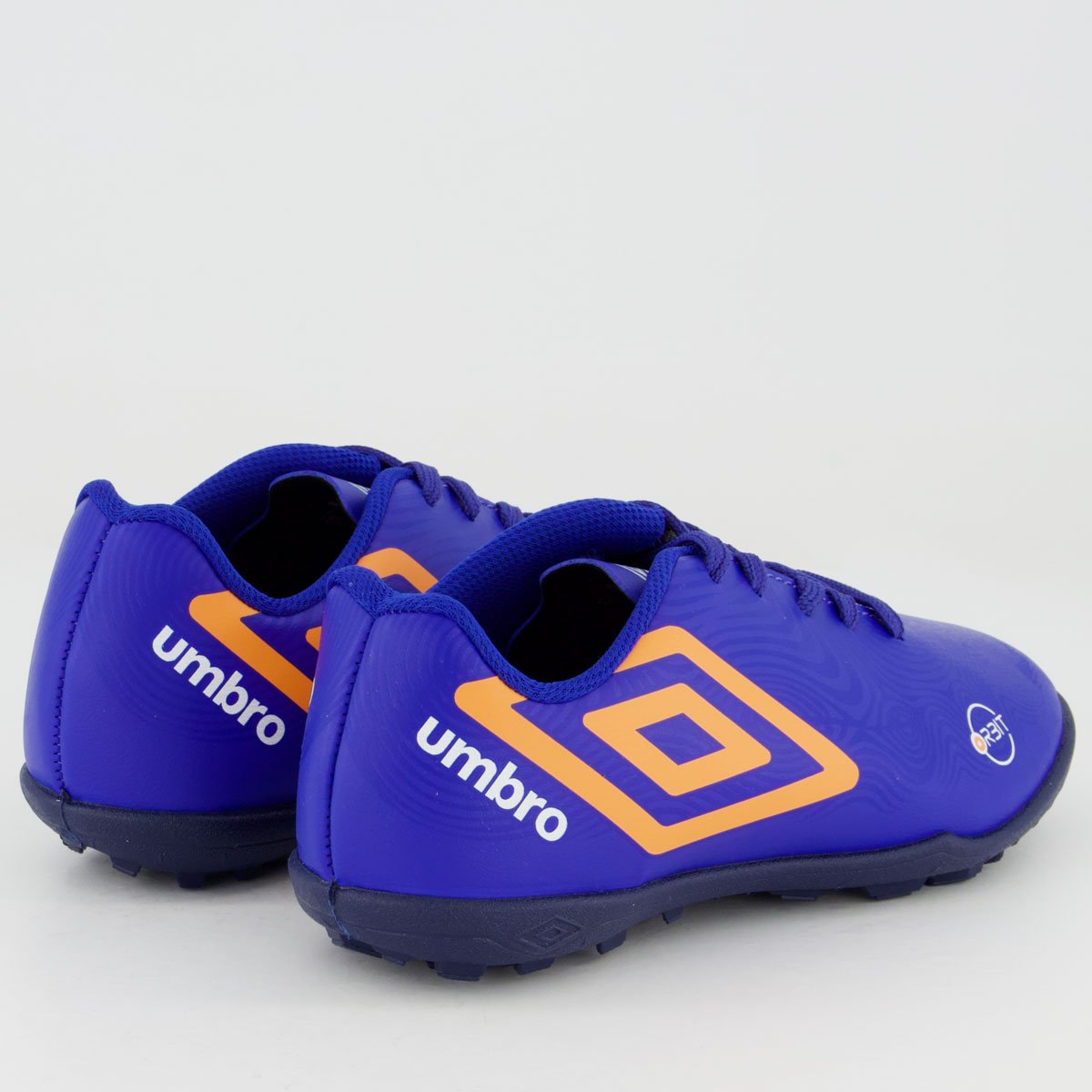 Chuteira Umbro Orbit Society Juvenil Azul Azul/Laranja 3