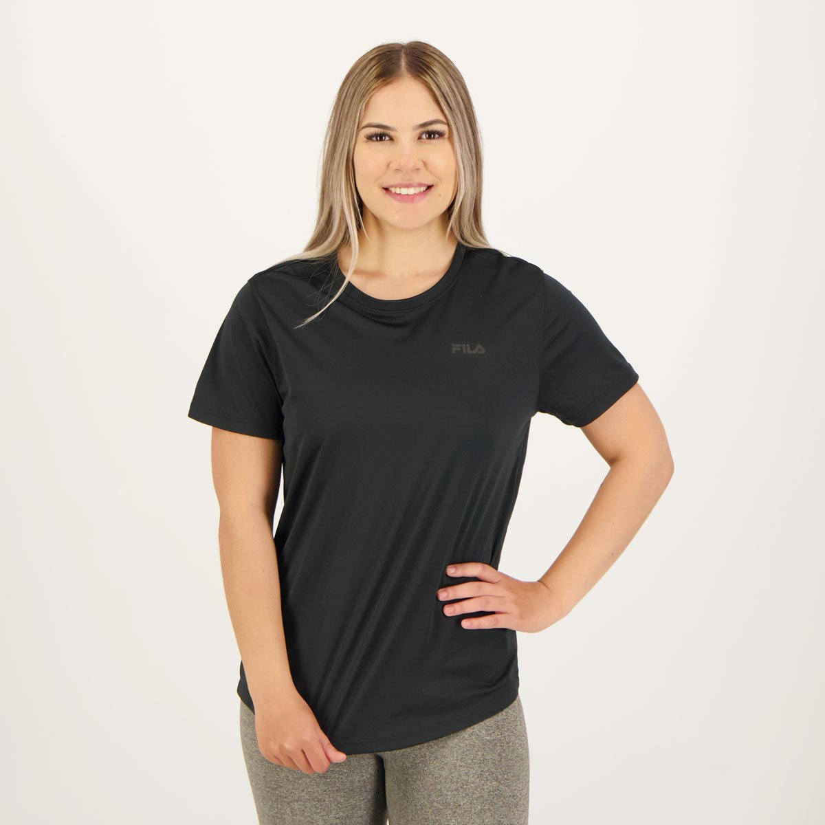 Camiseta Fila Basic Sports Polygin Feminina Preta