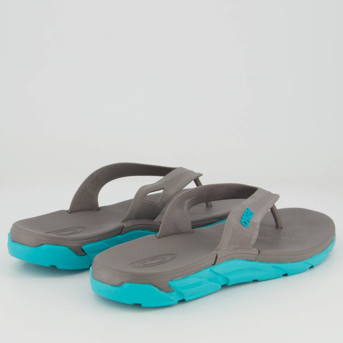 Chinelo Oakley Rest II Mark II Cinza e Azul Turquesa Cinza 4