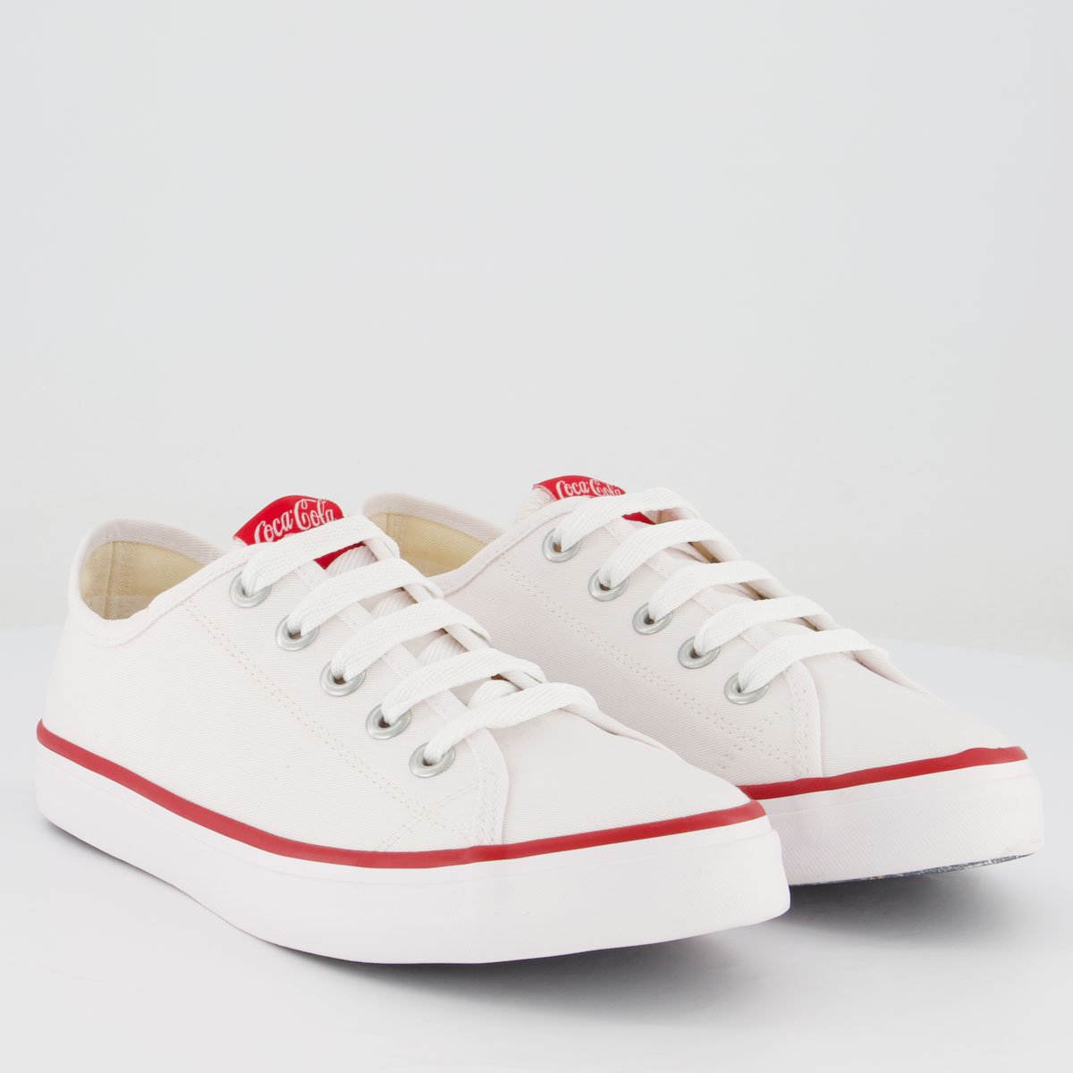 Tênis Coca Cola Stream Canvas Feminino Branco e Vermelho Branco 2