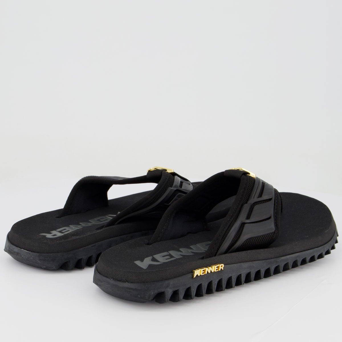 Chinelo Kenner Kivah Full Force Gold Preto Preto 4