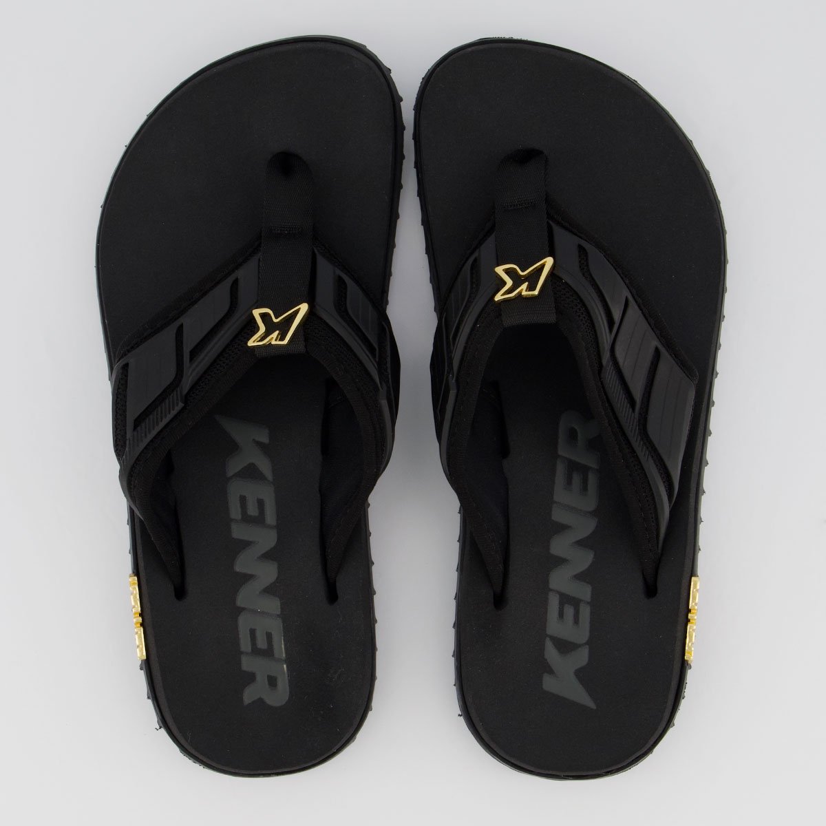 Chinelo Kenner Kivah Full Force Gold Preto Preto 1