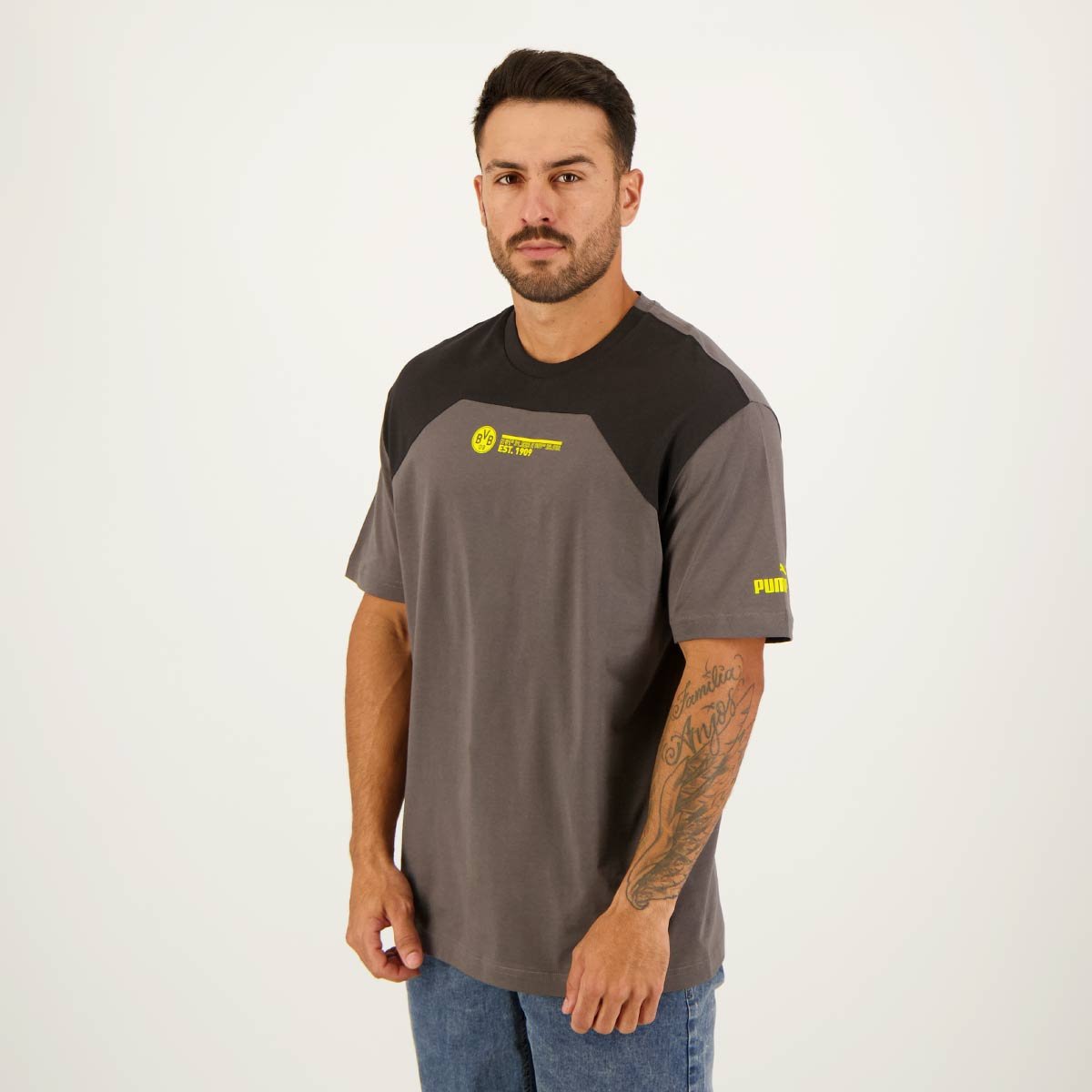 Camisa Puma Borussia Dortmund FTBL Culture Cinza Cinza 2