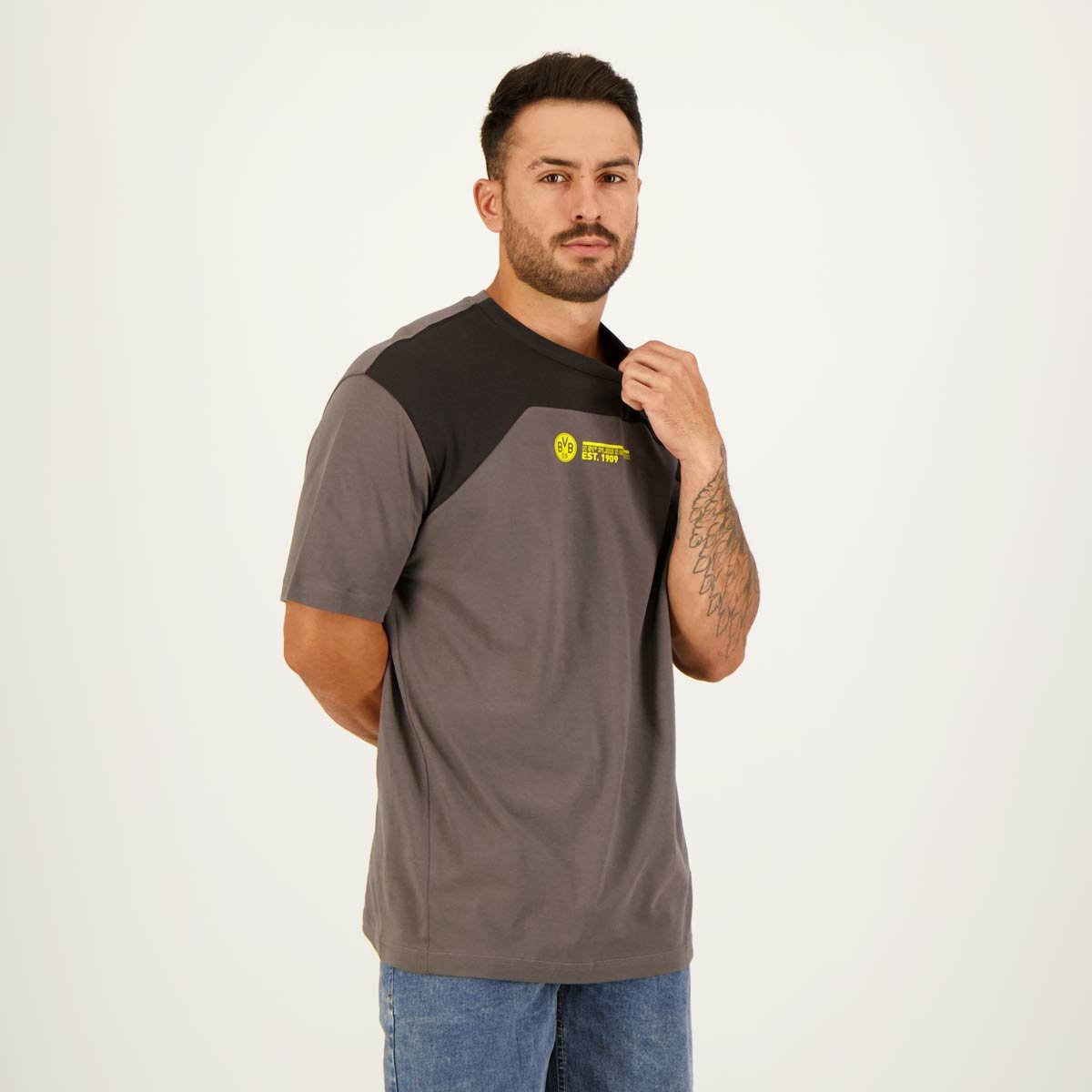 Camisa Puma Borussia Dortmund FTBL Culture Cinza Cinza 5