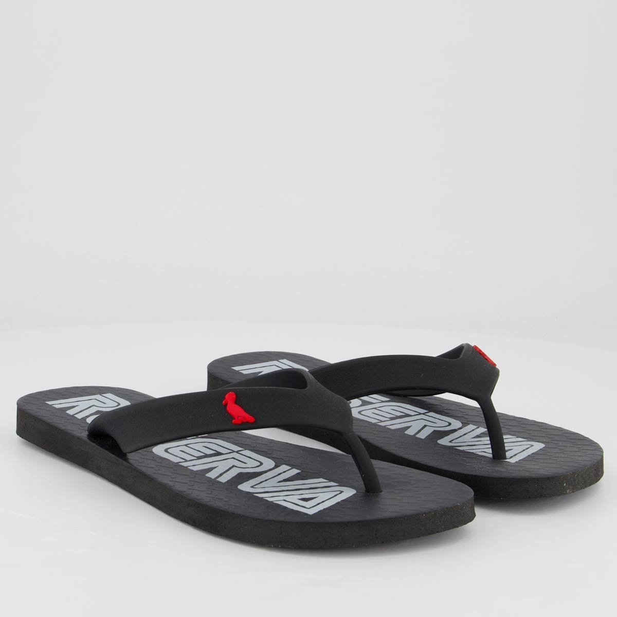 Chinelo Reserva Contorno Preto e Branco Preto 3