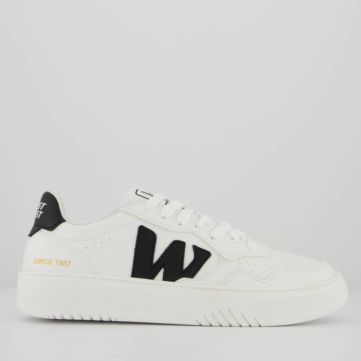 Tênis West Coast WC 101 Branco e Preto Branco 1