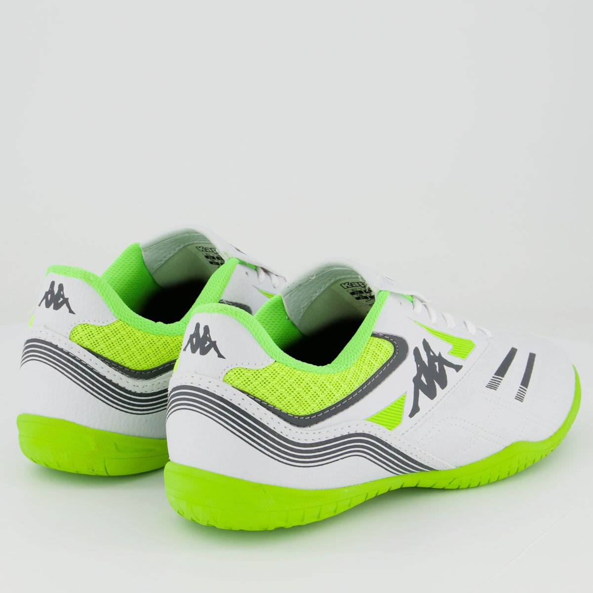 Chuteira Kappa Phoenix Futsal Branca e Verde Branco/Verde 3