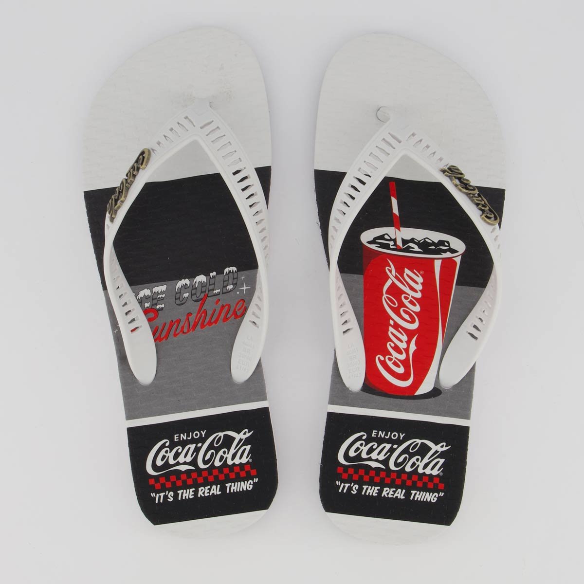 Chinelo Coca-Cola Shoes Glass Flag Masculino Branco 1