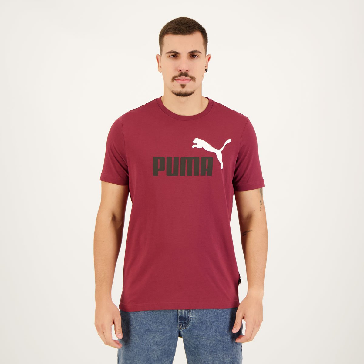 Camiseta Puma ESS+ 2Col Logo Vinho Vermelho 1