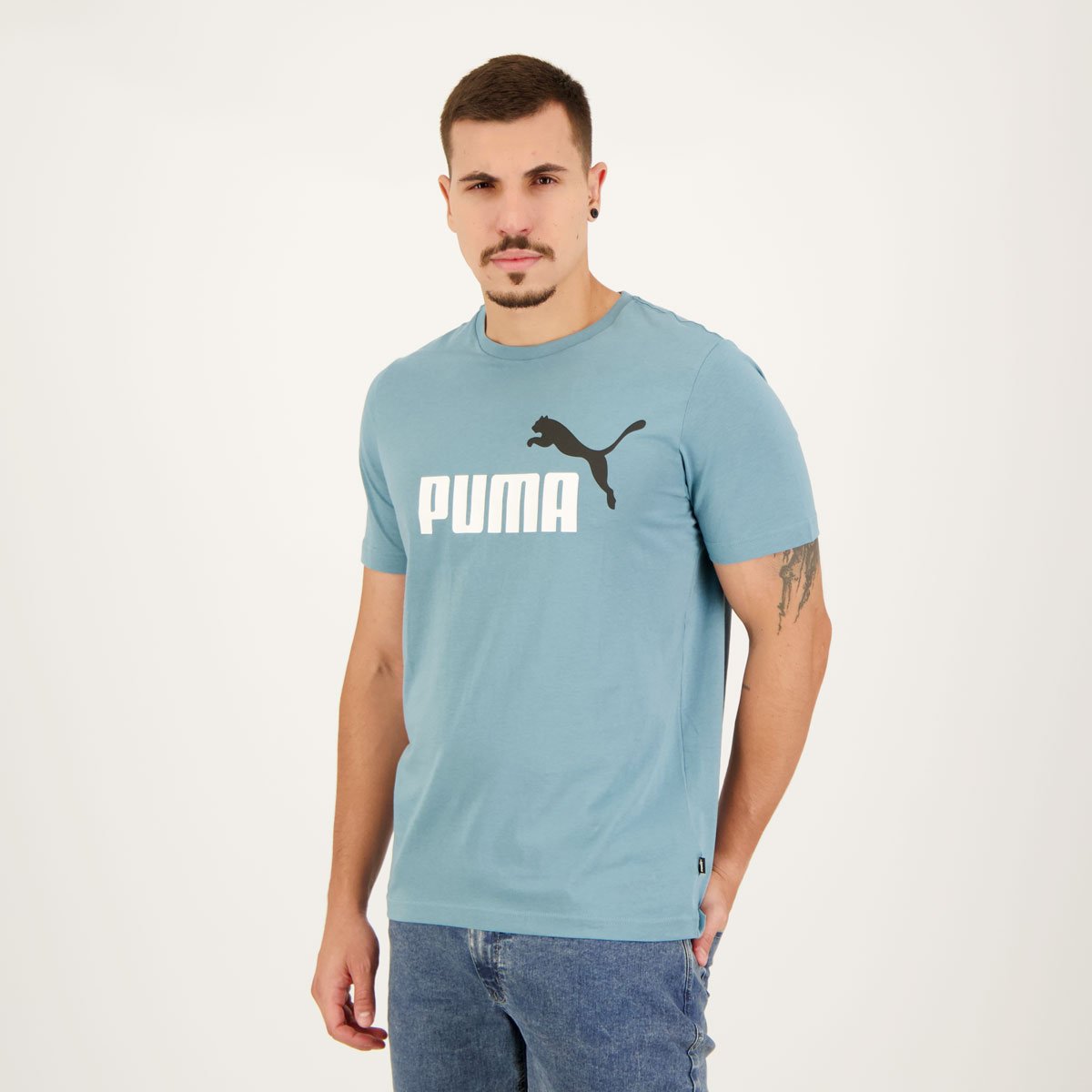 Camiseta Puma ESS+ 2Col Logo Azul Azul 5