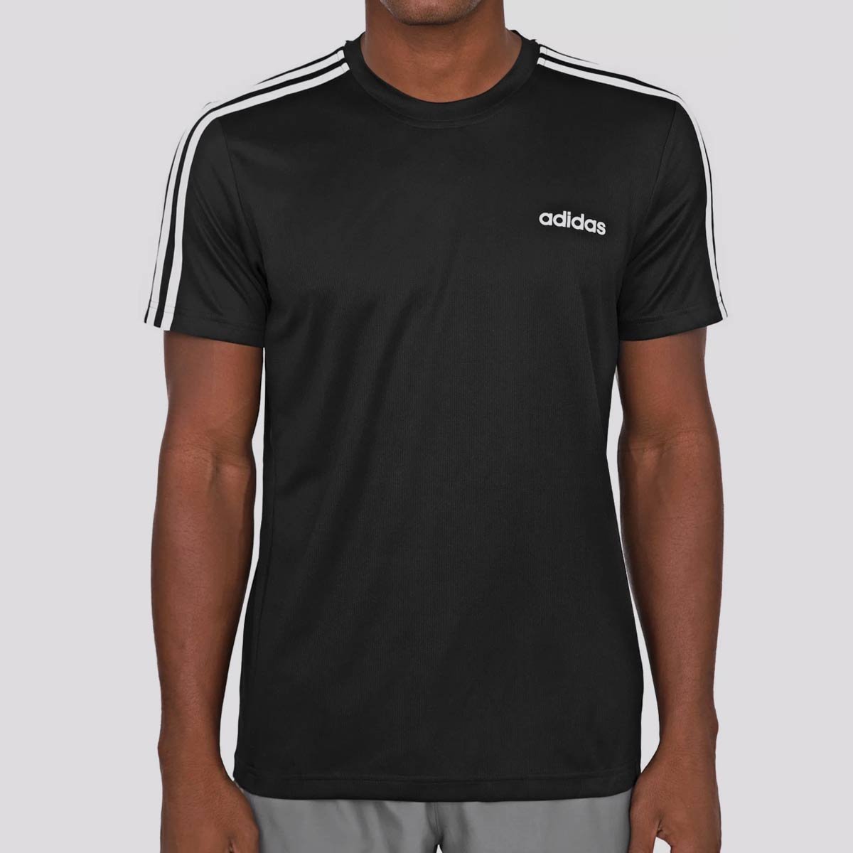 Camiseta Adidas D2M 3S Preta e Branca Preto 1