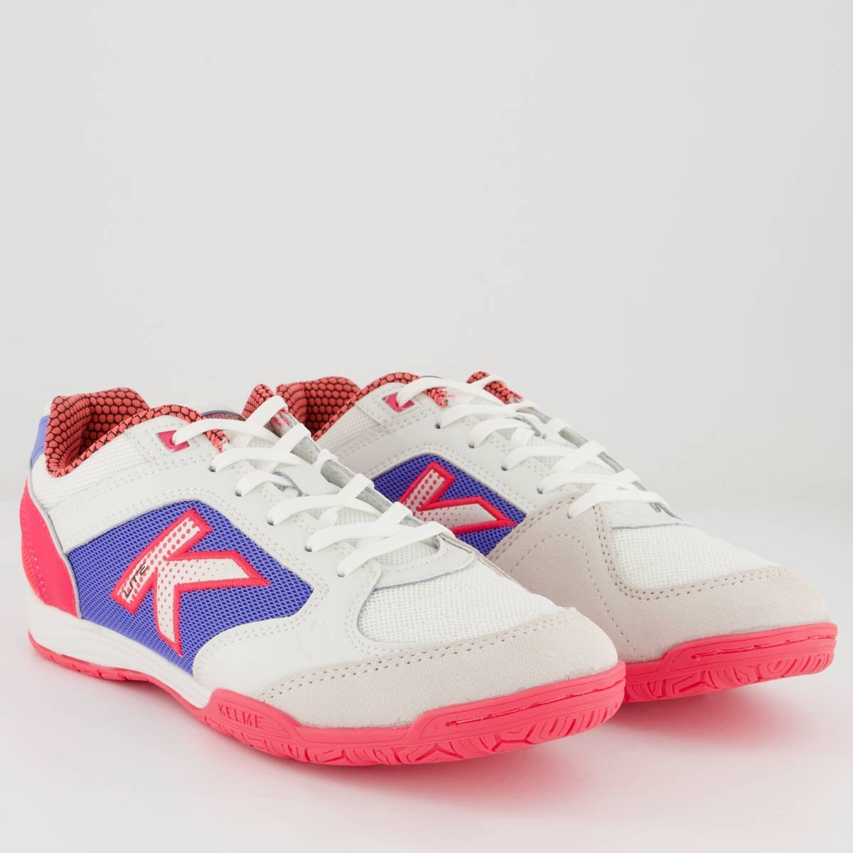 Chuteira Kelme Precision Lite Futsal Branca e Rosa Branco/Rosa