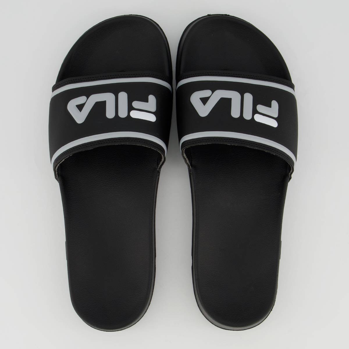 Chinelo Fila Drifter Stripes Logo II Preto e Cinza Preto/Cinza 1