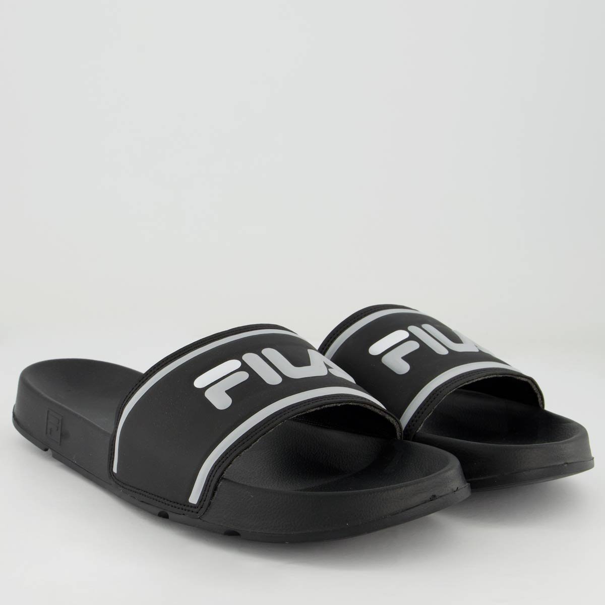 Chinelo Fila Drifter Stripes Logo II Preto e Cinza Preto/Cinza 3