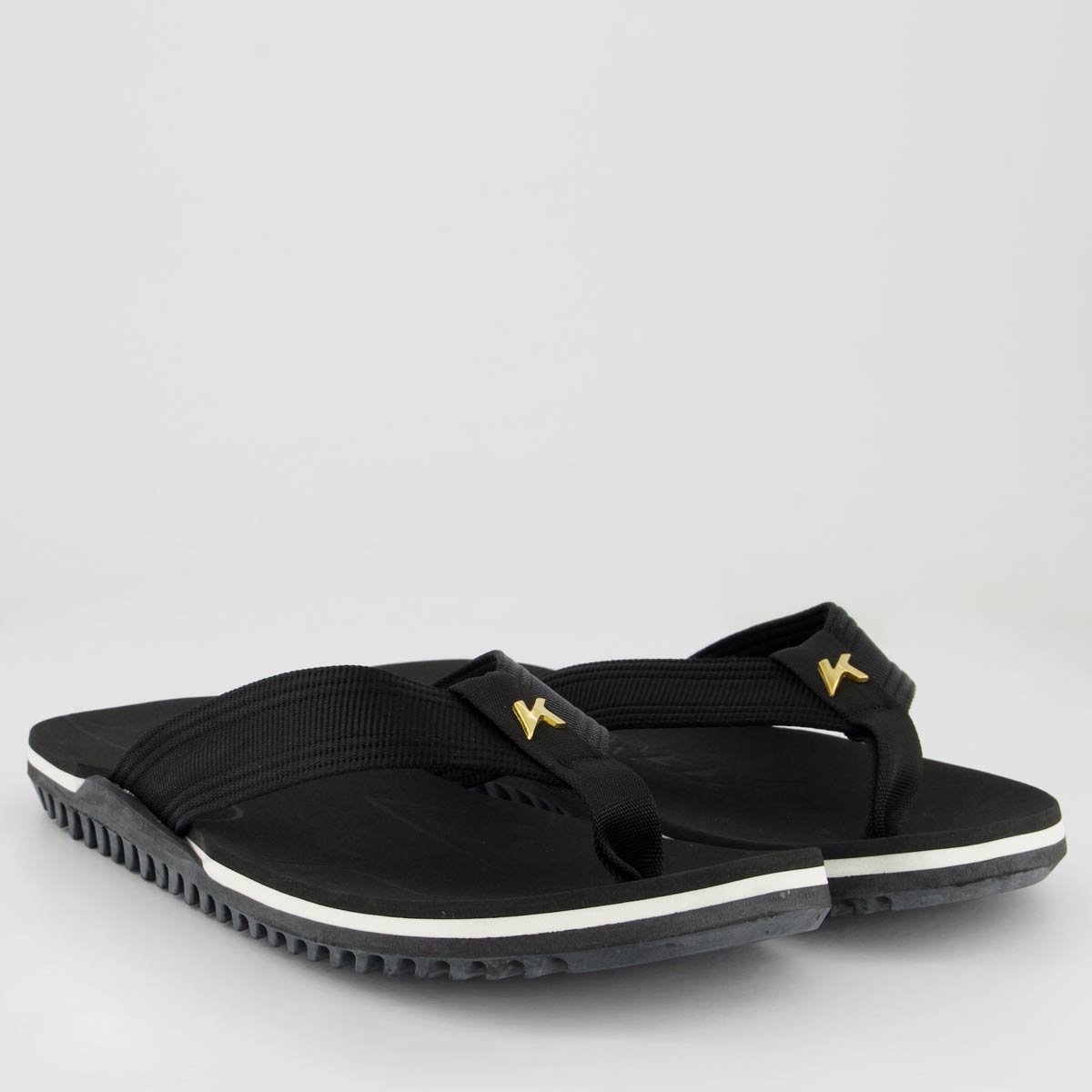 Chinelo Kenner NK6 Pro Preto e Branco Preto 3