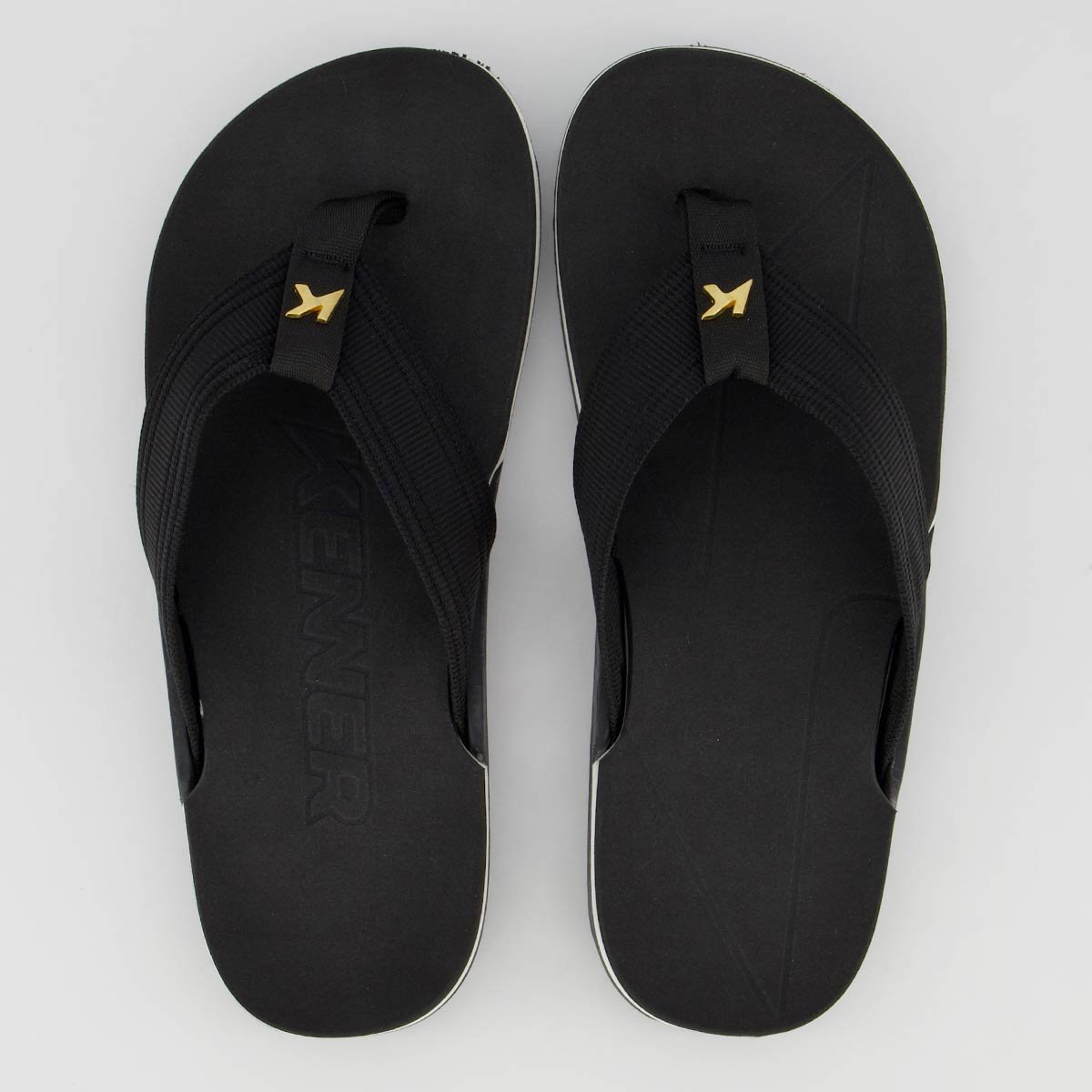 Chinelo Kenner NK6 Pro Preto e Branco Preto 1