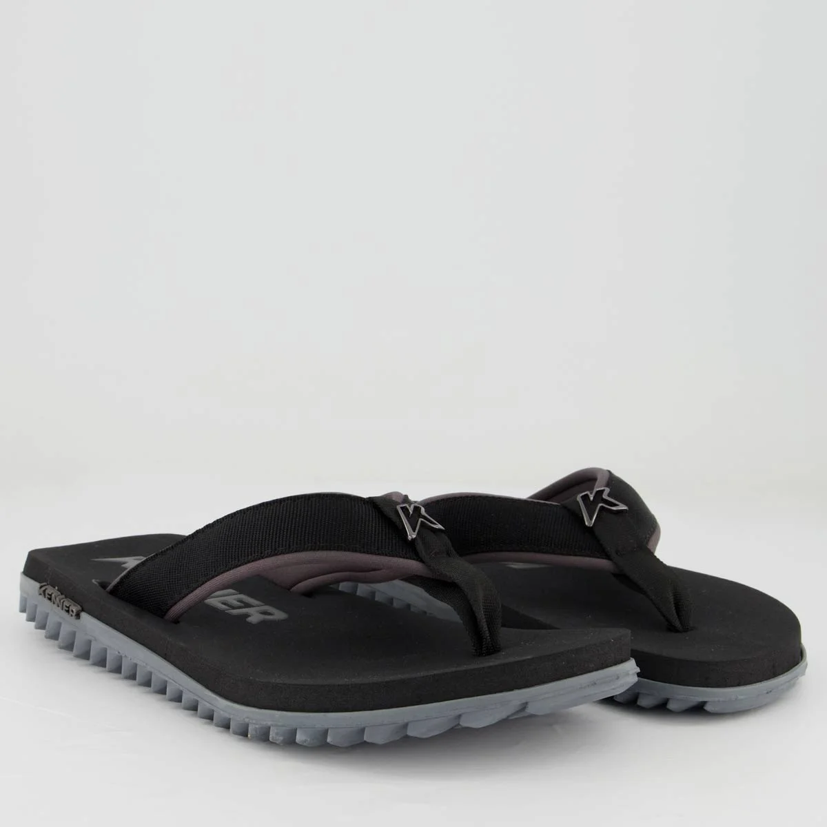 Chinelo Kenner Kivah Cushy Preto e Cinza Preto 3