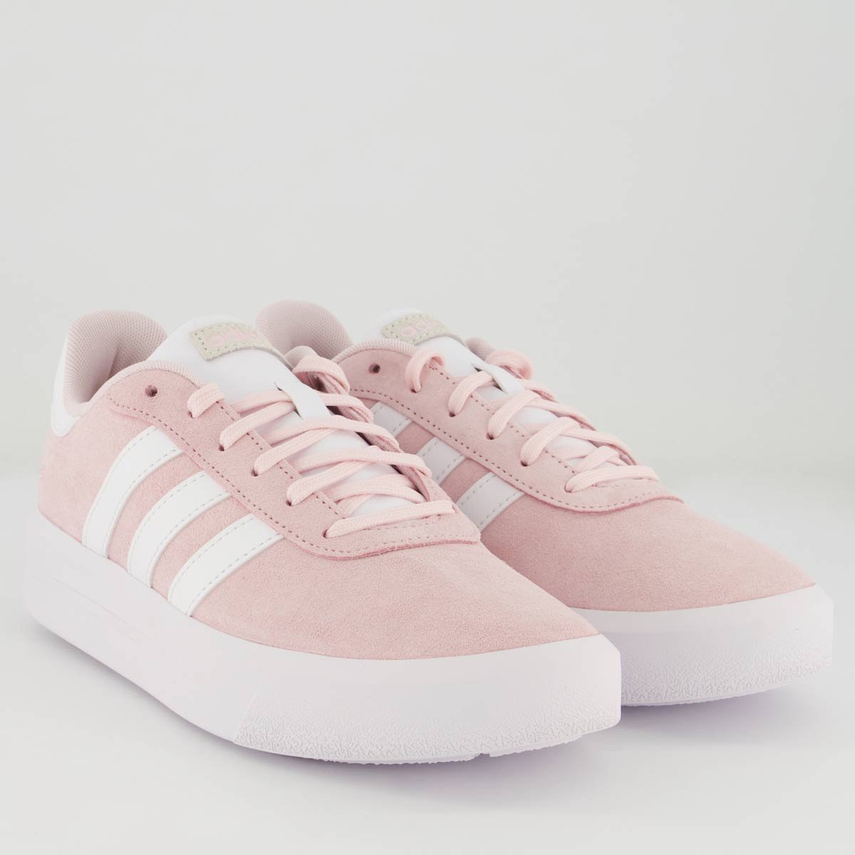Tênis Adidas Court Platform Suede Feminino Rosa e Branco Branco 2