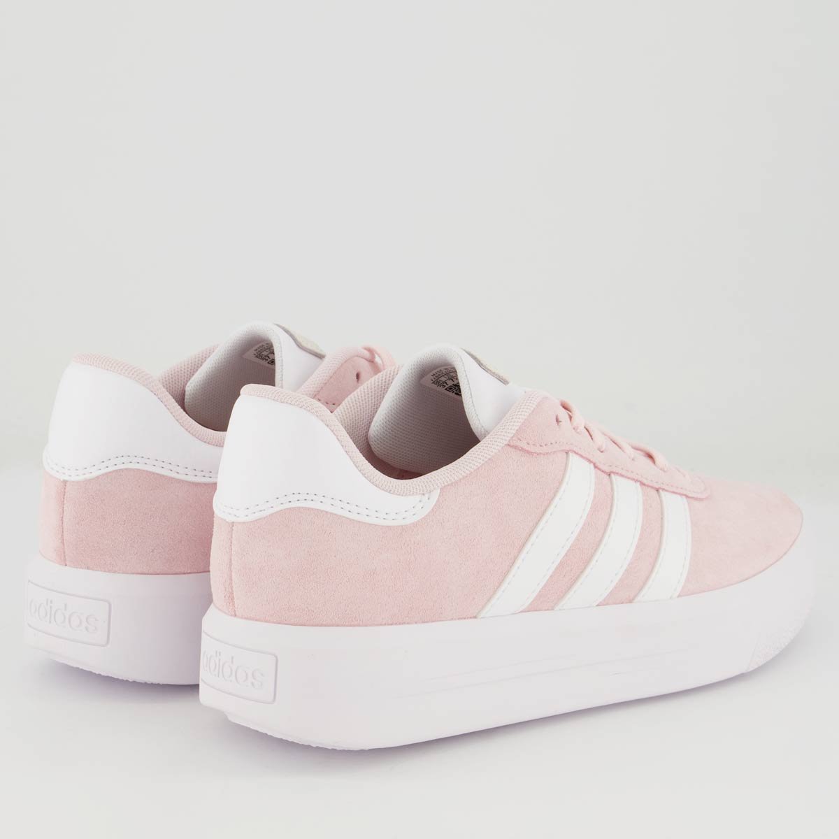 Tênis Adidas Court Platform Suede Feminino Rosa e Branco Branco 3