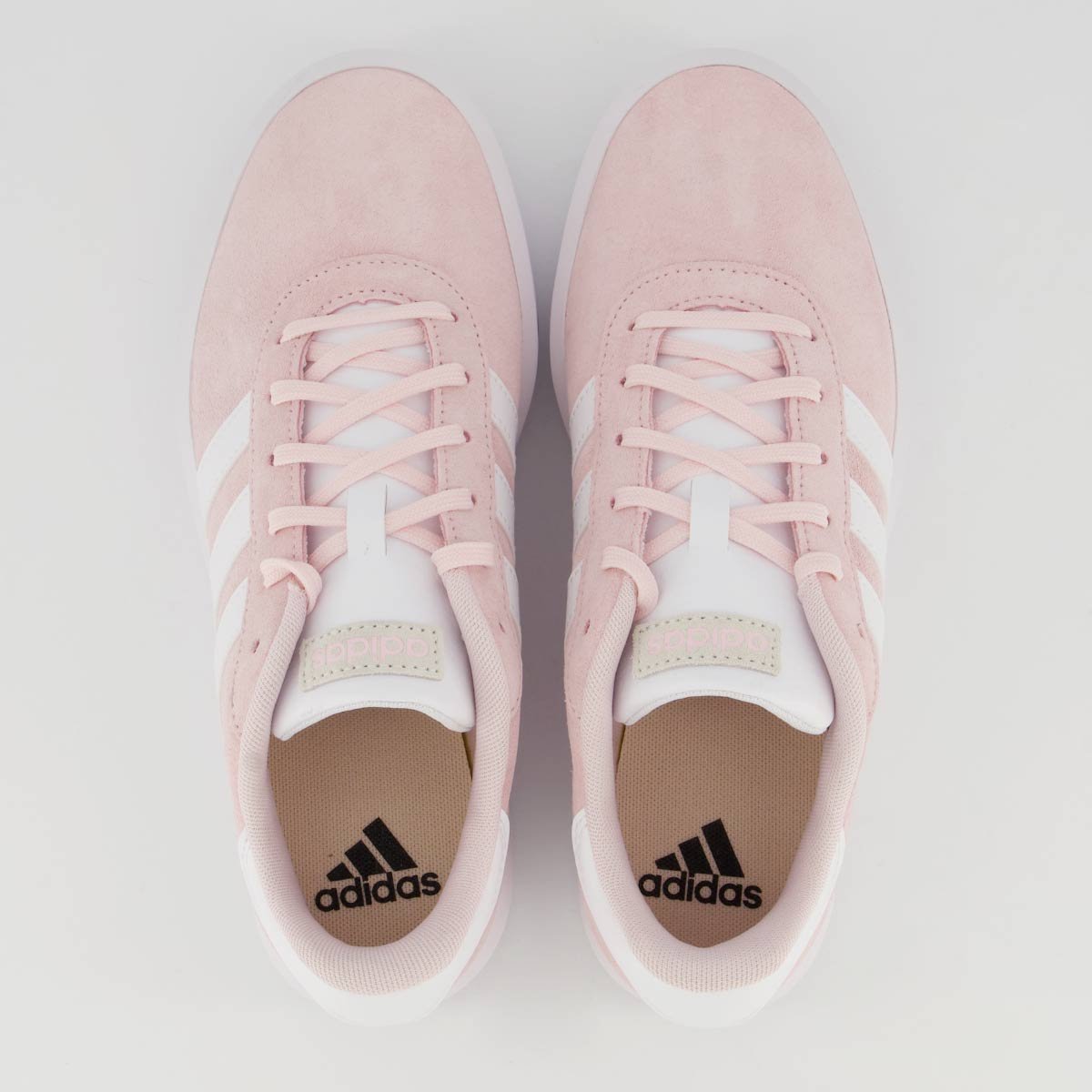 Tênis Adidas Court Platform Suede Feminino Rosa e Branco Branco 4