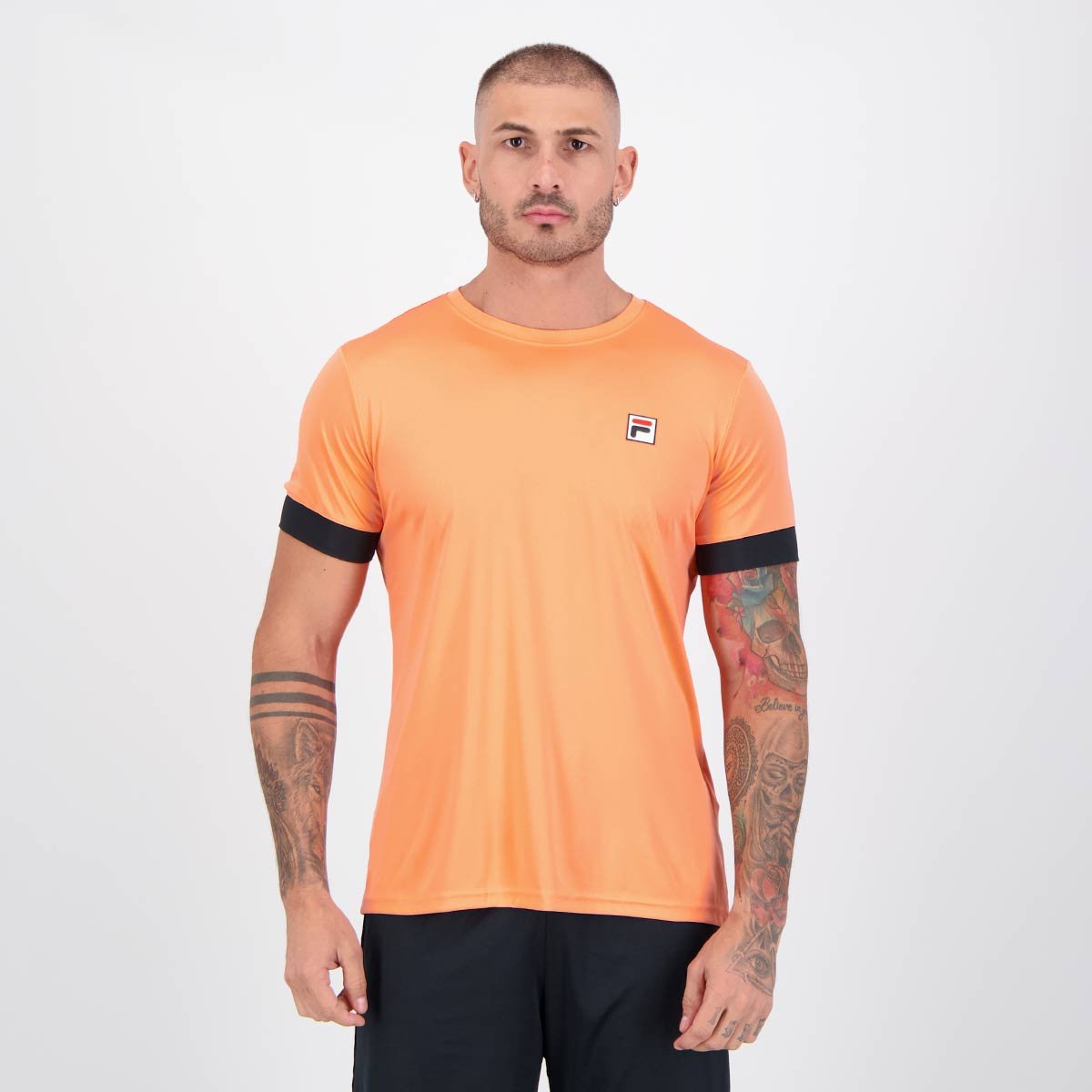 Camiseta Fila FBox II Coral E Preta Multicores camiseta-fila-fbox-ii-coral-e-preta-multicores