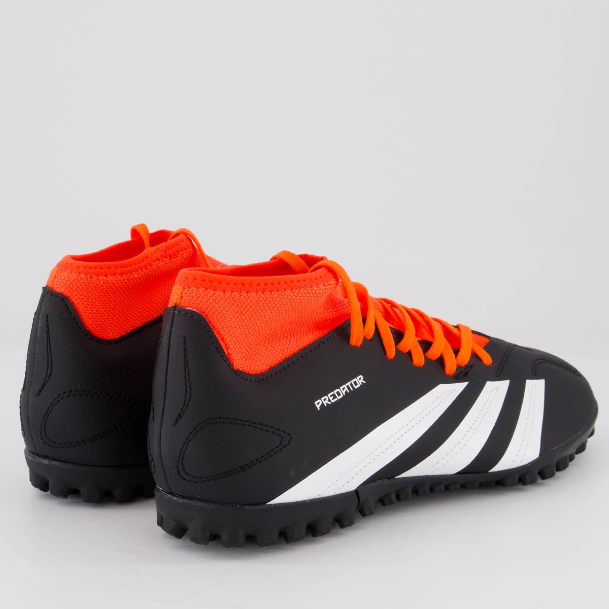 Chuteira Adidas Predator 24 Club Sock TF Society Preta e Vermelha Multicores 3