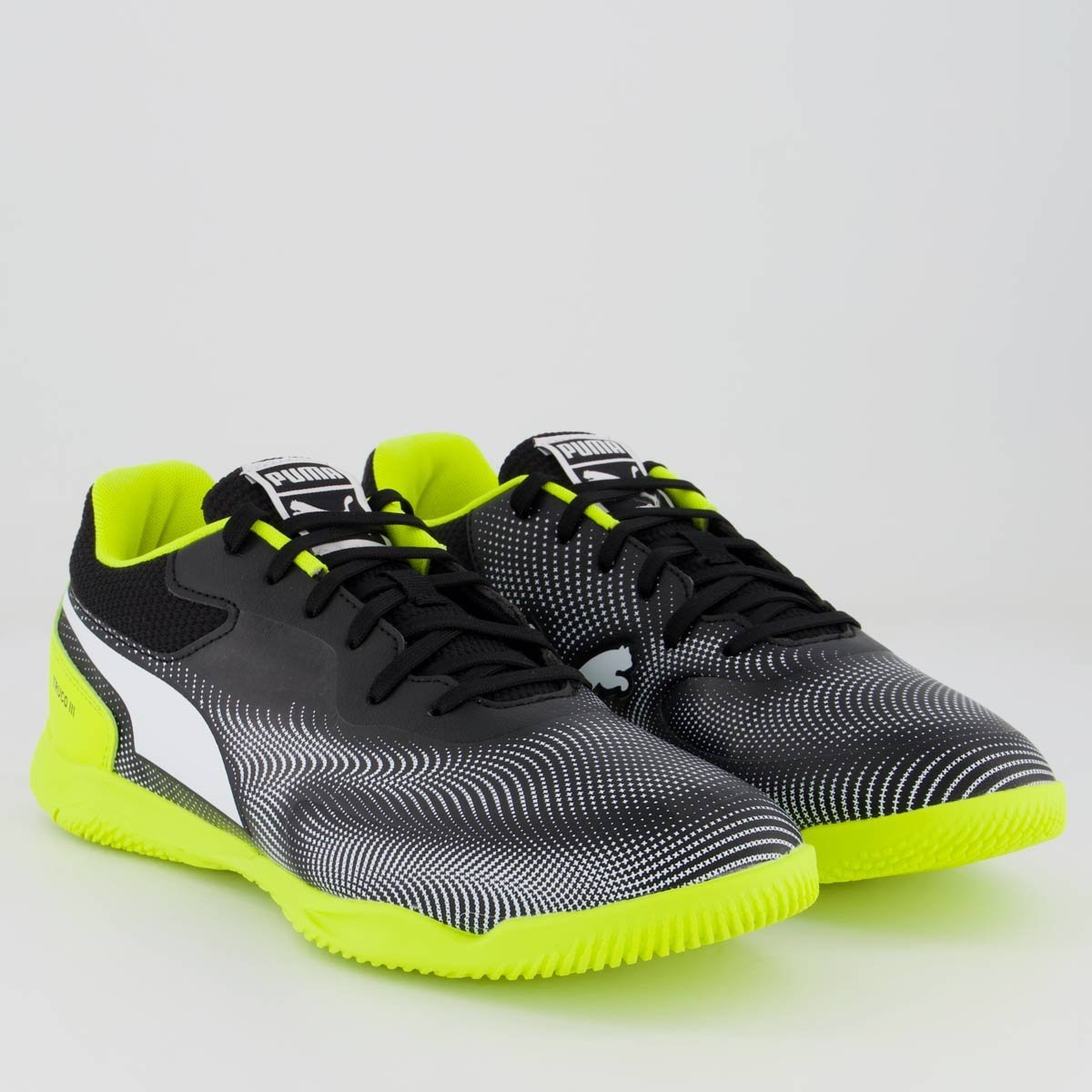 Chuteira Puma Truco III Futsal Preta e Verde Preto/Verde 2