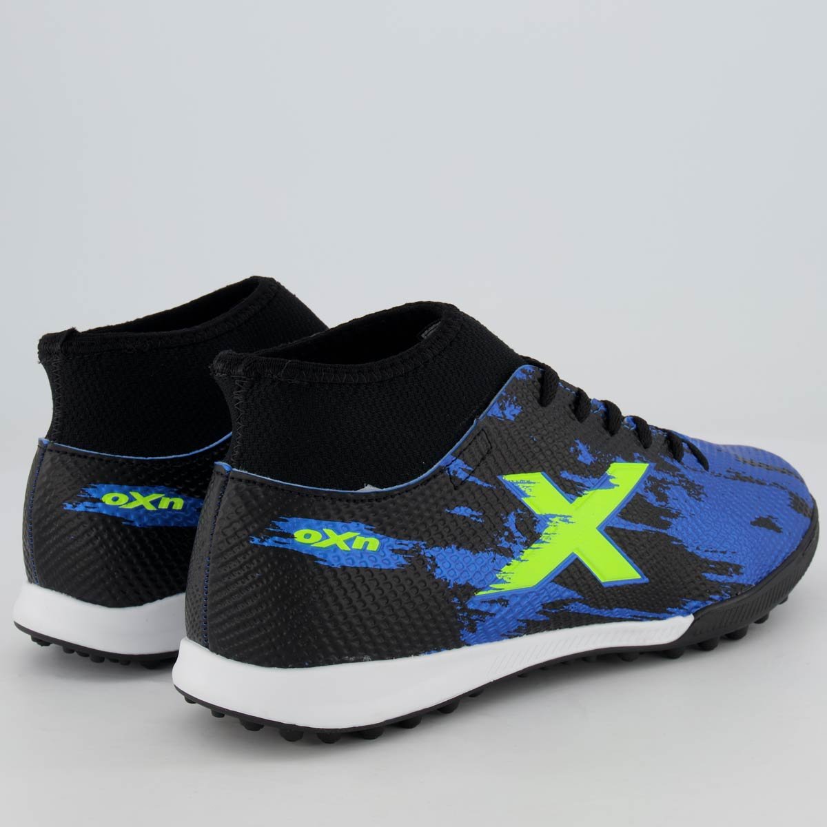 Chuteira Oxn Fusion Grip 3 Neo Society Preta e Azul Preto 3