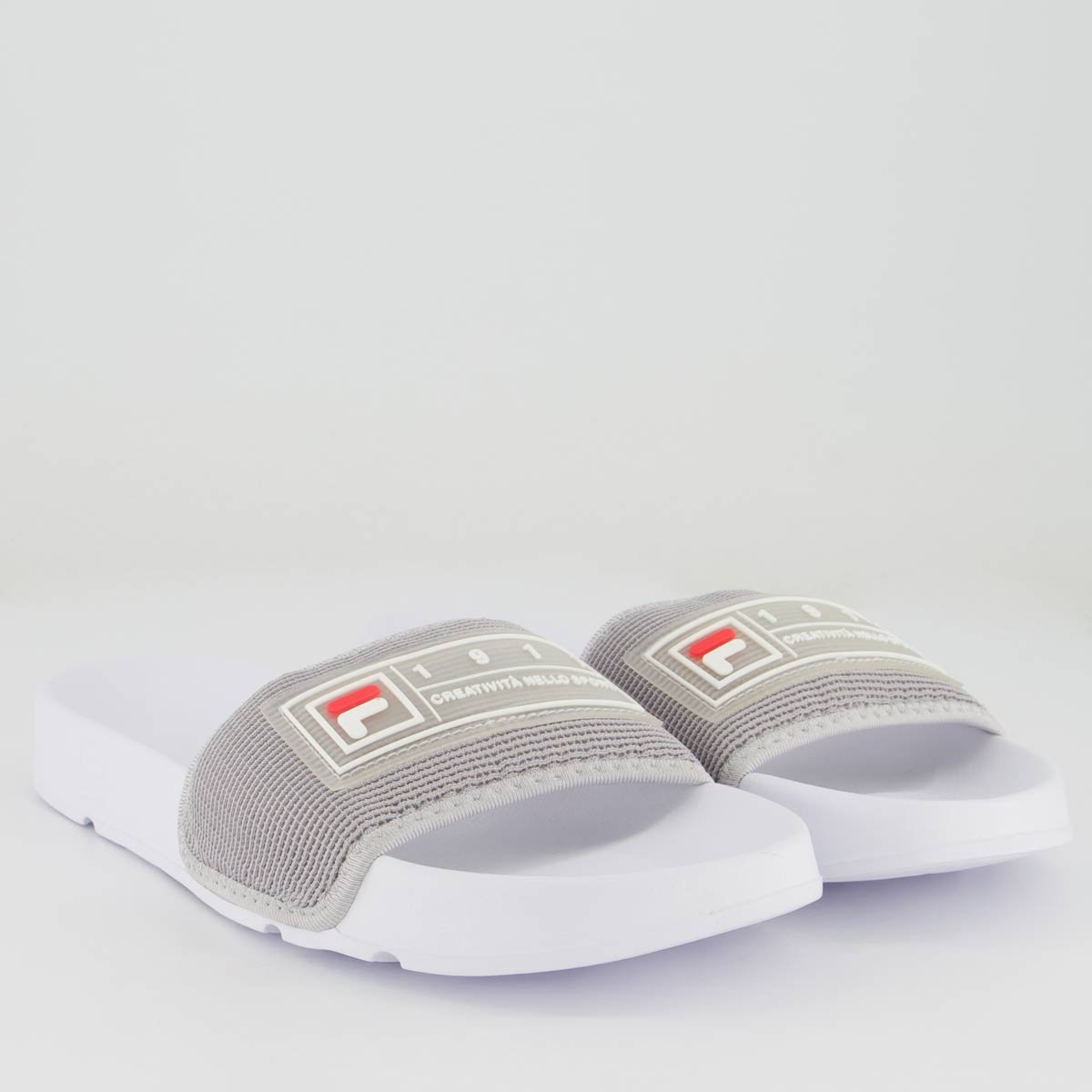 Chinelo Fila Drifter Mesh Feminino Branco e Prata Cinza 3